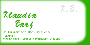 klaudia barf business card